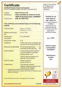 Passive House Component Certification